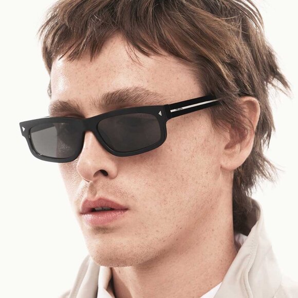 Prada Men Sunglasses Black Grey Rectangle PRB11S 16K731 NEW AUTHENTIC - Picture 10 of 10
